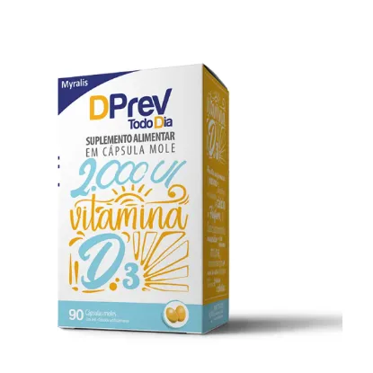 Imagem de Vitamina D Colecalciferol DPrev Todo Dia 2000Ui C/90 Caps