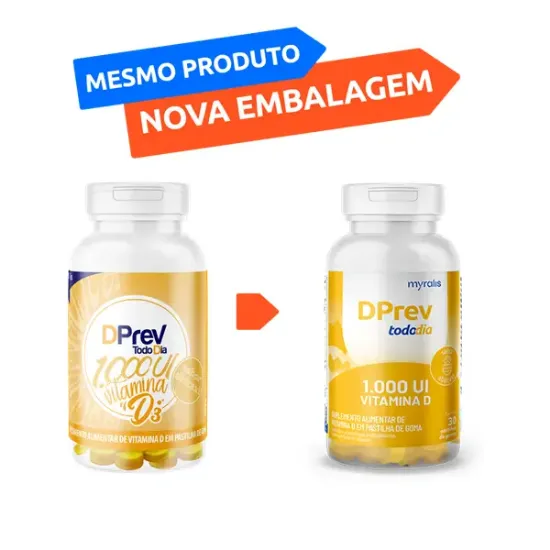 Imagem de Vitamina D Colecalciferol DPrev Todo Dia 1.000 UI Abacaxi com 30 Gomas